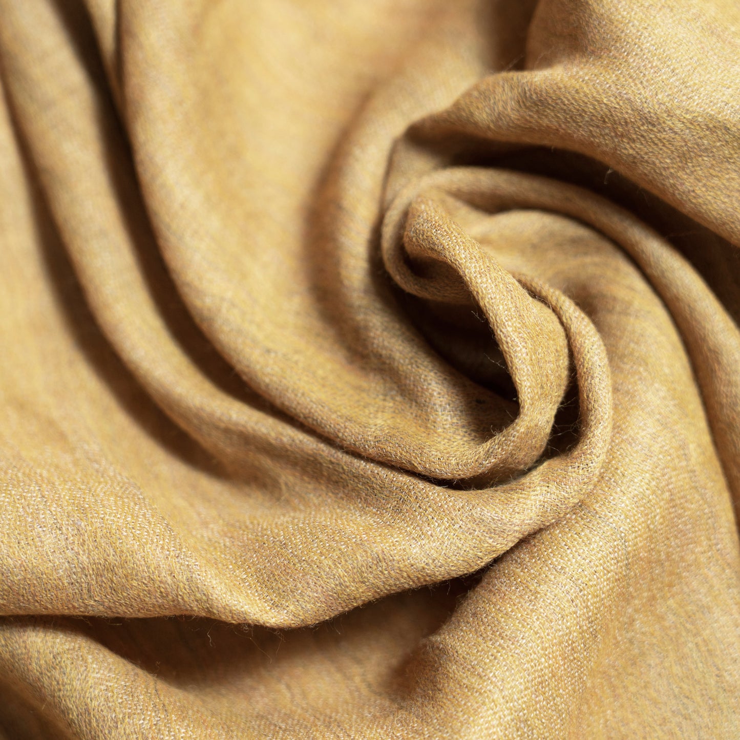 Mustard yellow and gold fine wool and zari scarf, reversible stole