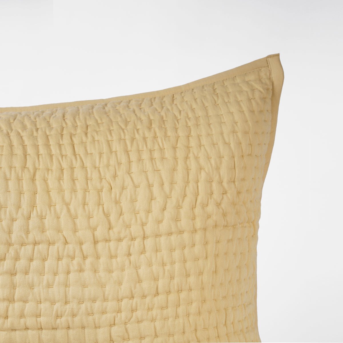 Beige 300TC cotton satin quilted pillow covers, Kantha stripe quilting pattern, Sizes available