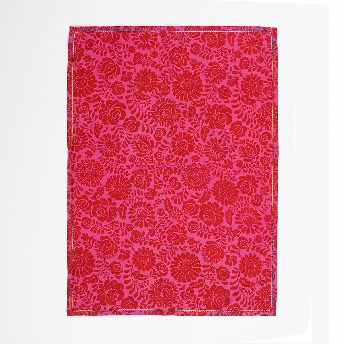 Matyo Hot Pink Printed Kitchen Towel, 100% cotton, size 20"X28"
