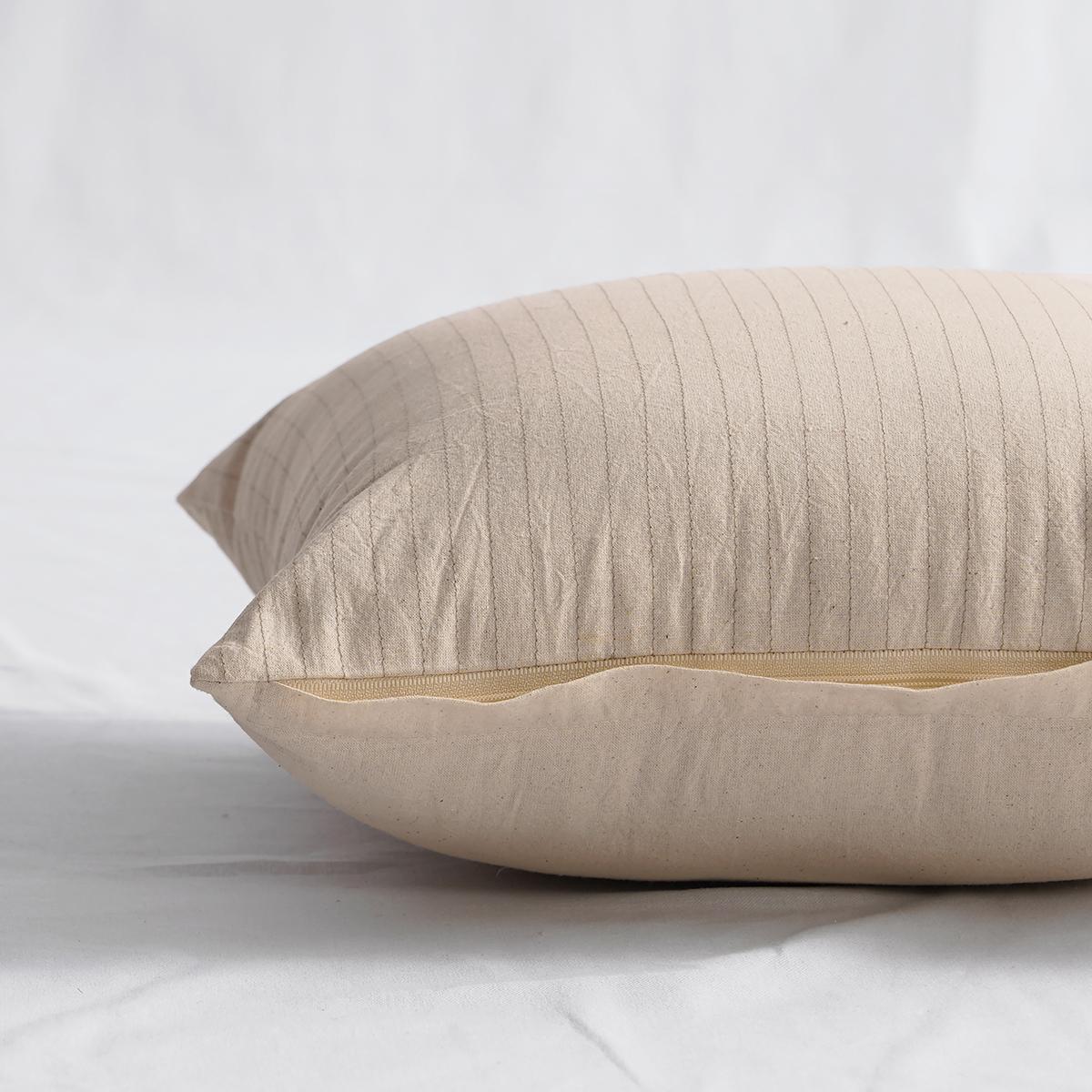 Natural colour striped cotton Pillow cover, sizes available