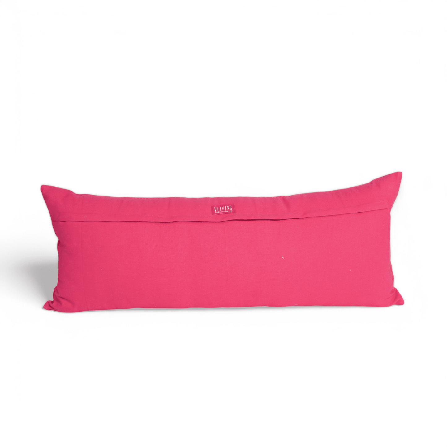 KASHIDAKAARI - Garnet red long lumbar cotton pillow cover with modern retro pattern embroidery, 12X30 inches, other sizes available