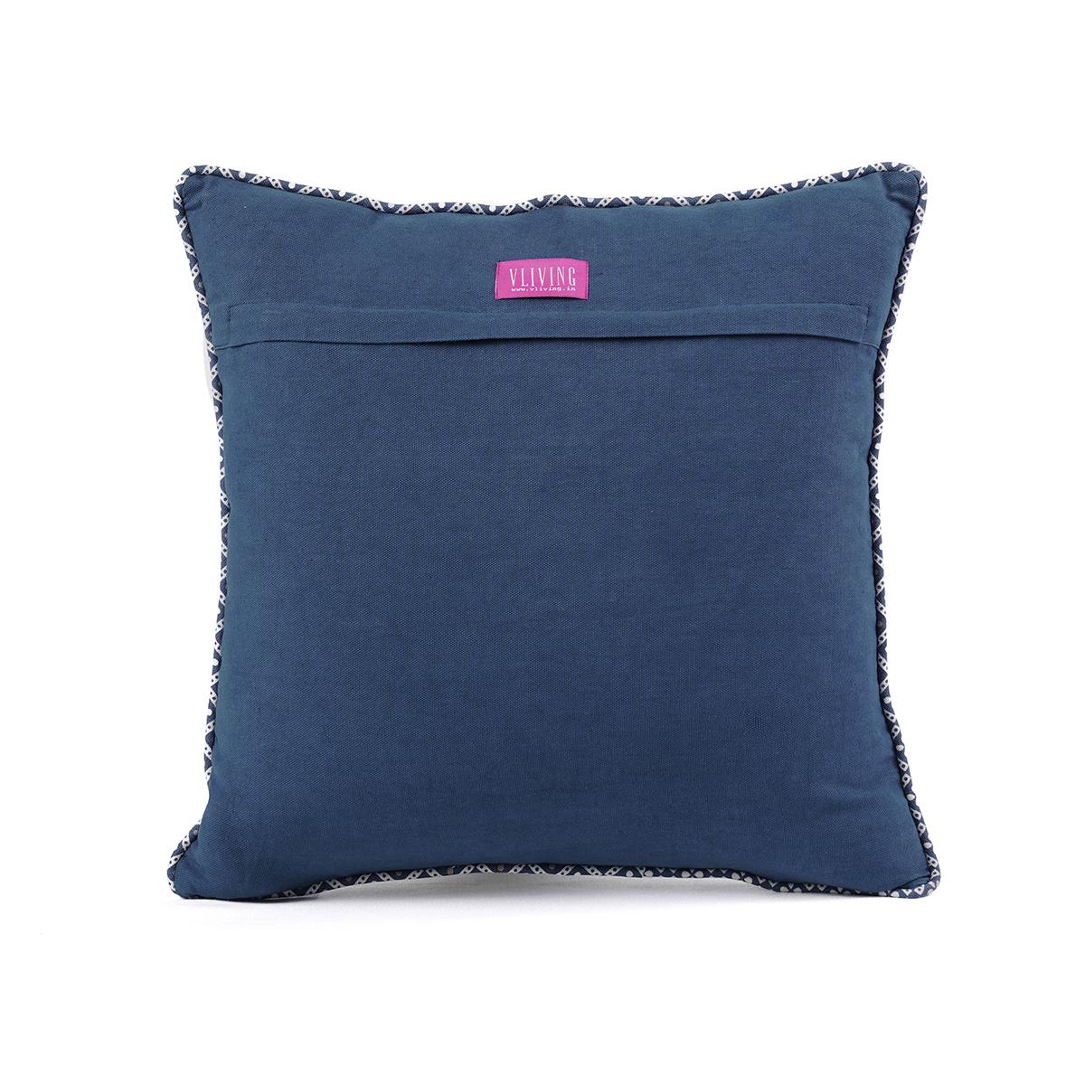 Indigo DOMINOTERIE small floral print cotton pillow cover, sizes available