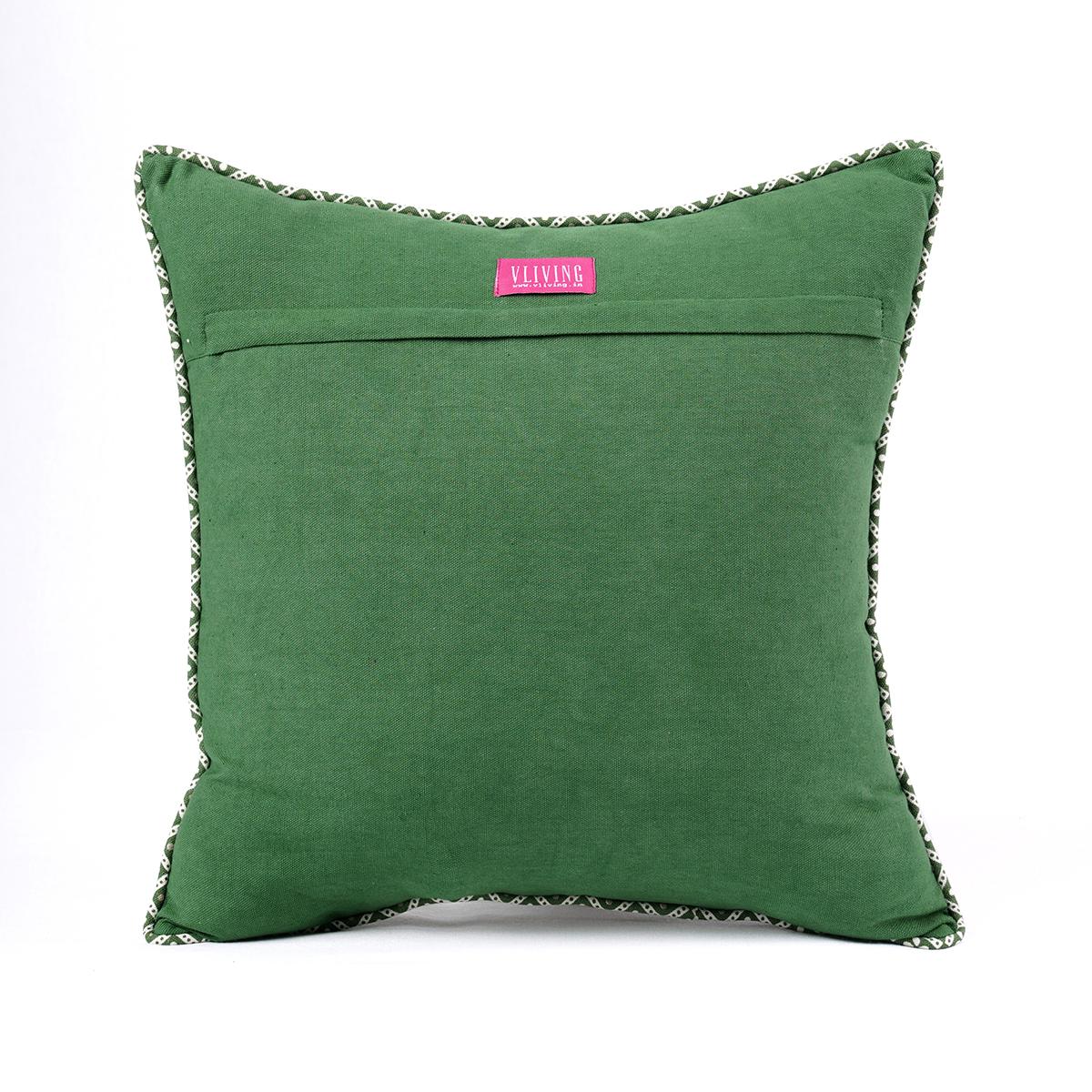 Green DOMINOTERIE small floral print cotton pillow cover, sizes available