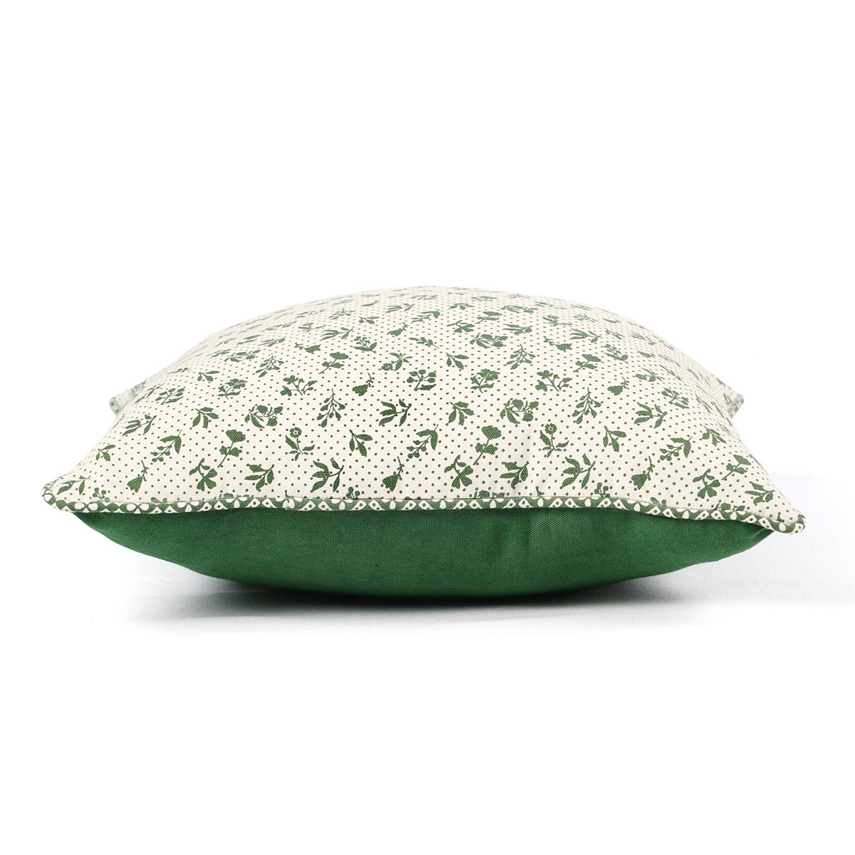 Green DOMINOTERIE small floral print cotton pillow cover, sizes available