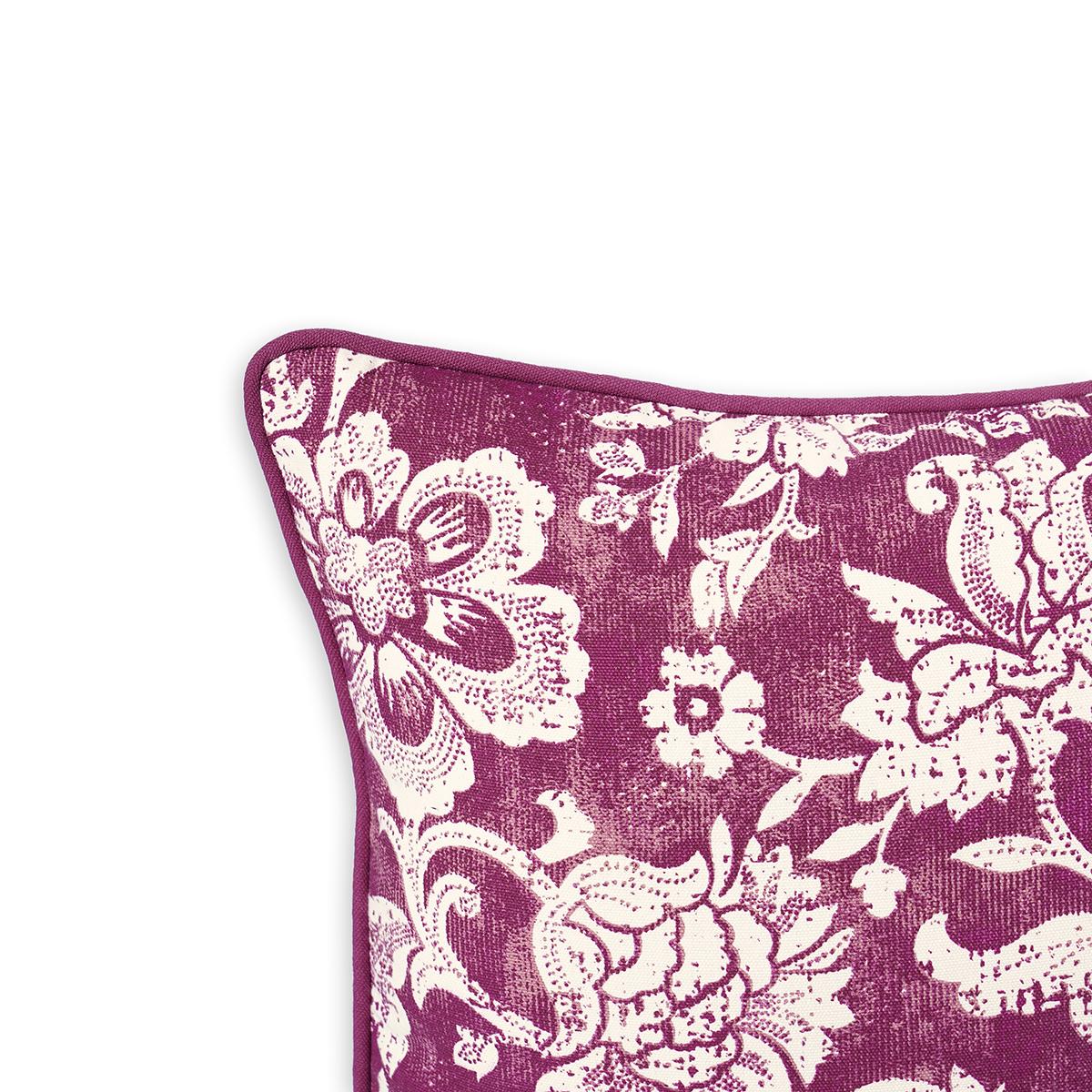 Plum DOMINOTERIE bold floral print cotton pillow cover, sizes available