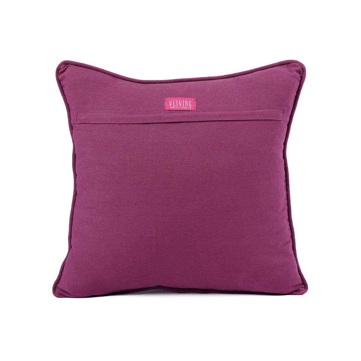 Plum DOMINOTERIE bold floral print cotton pillow cover, sizes available