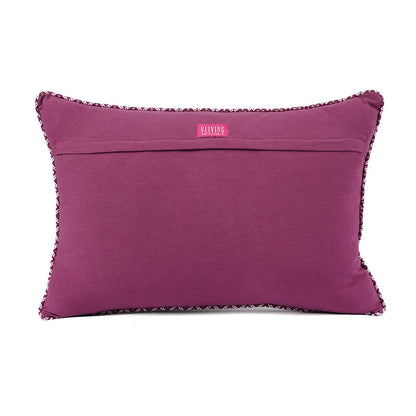 Plum/maroon DOMINOTERIE embroidered cotton pillow cover, sizes available