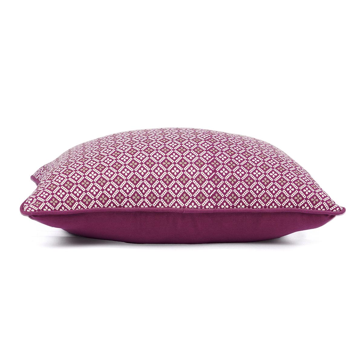 Plum/maroon DOMINOTERIE geometric print cotton pillow cover, sizes available