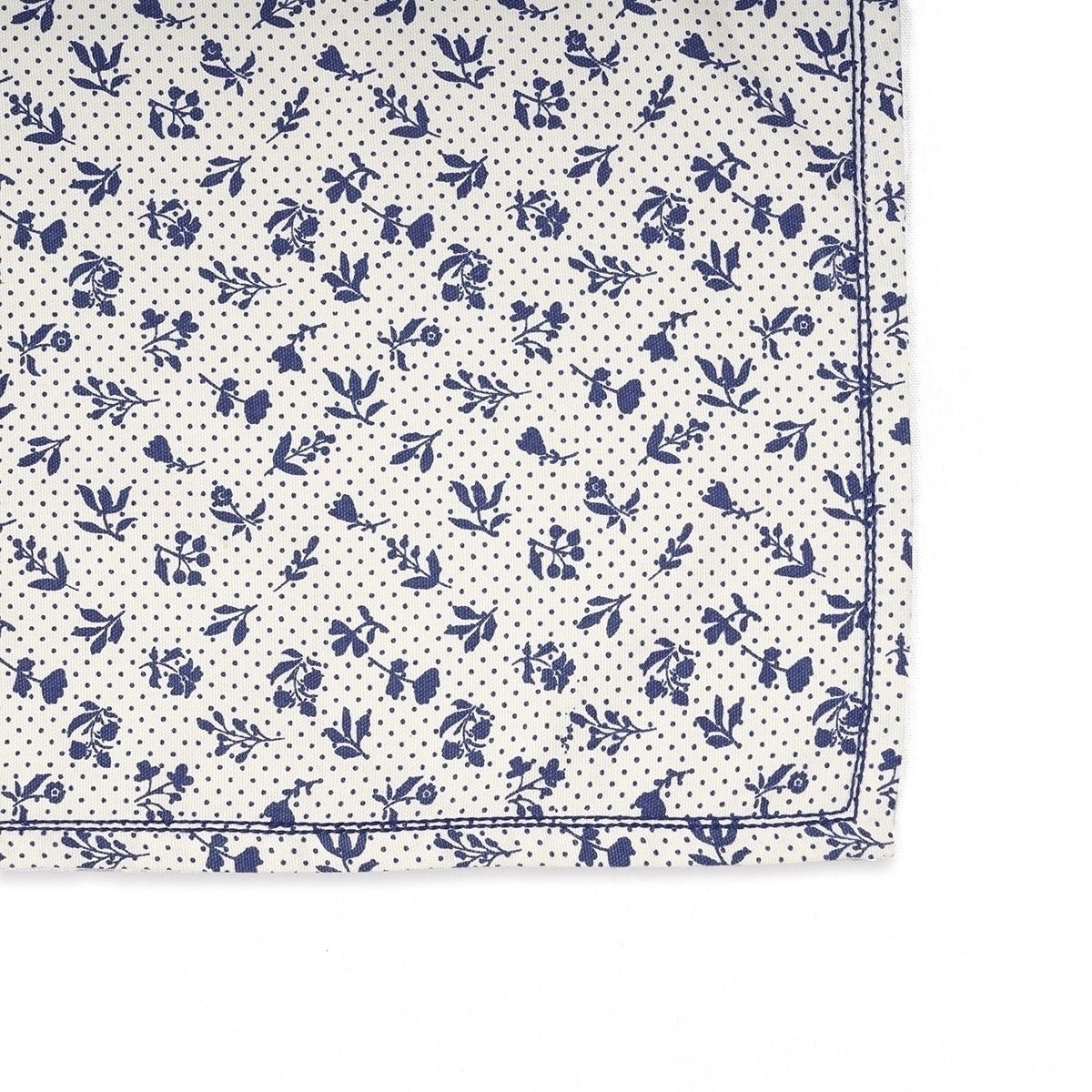 DOMINOTERIE Indigo blue Printed Kitchen Towel, small floral pattern, 100% cotton, size 20"X28"