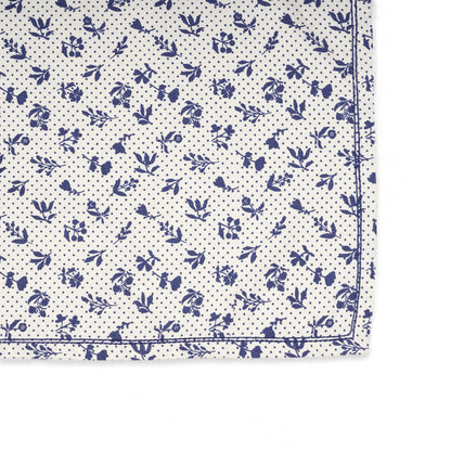 DOMINOTERIE BLUE cotton Table napkin, small floral print.