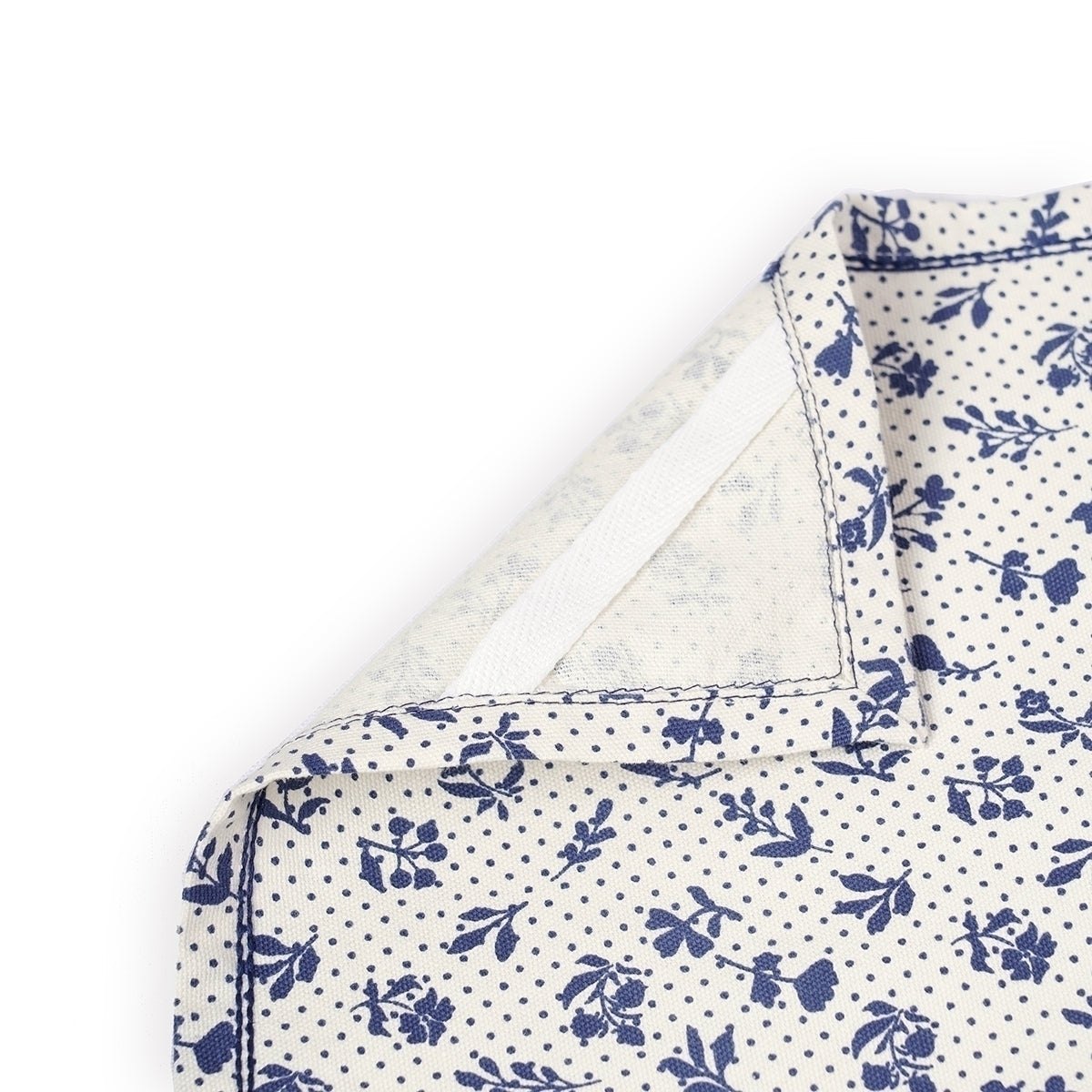 DOMINOTERIE Indigo blue Printed Kitchen Towel, small floral pattern, 100% cotton, size 20"X28"