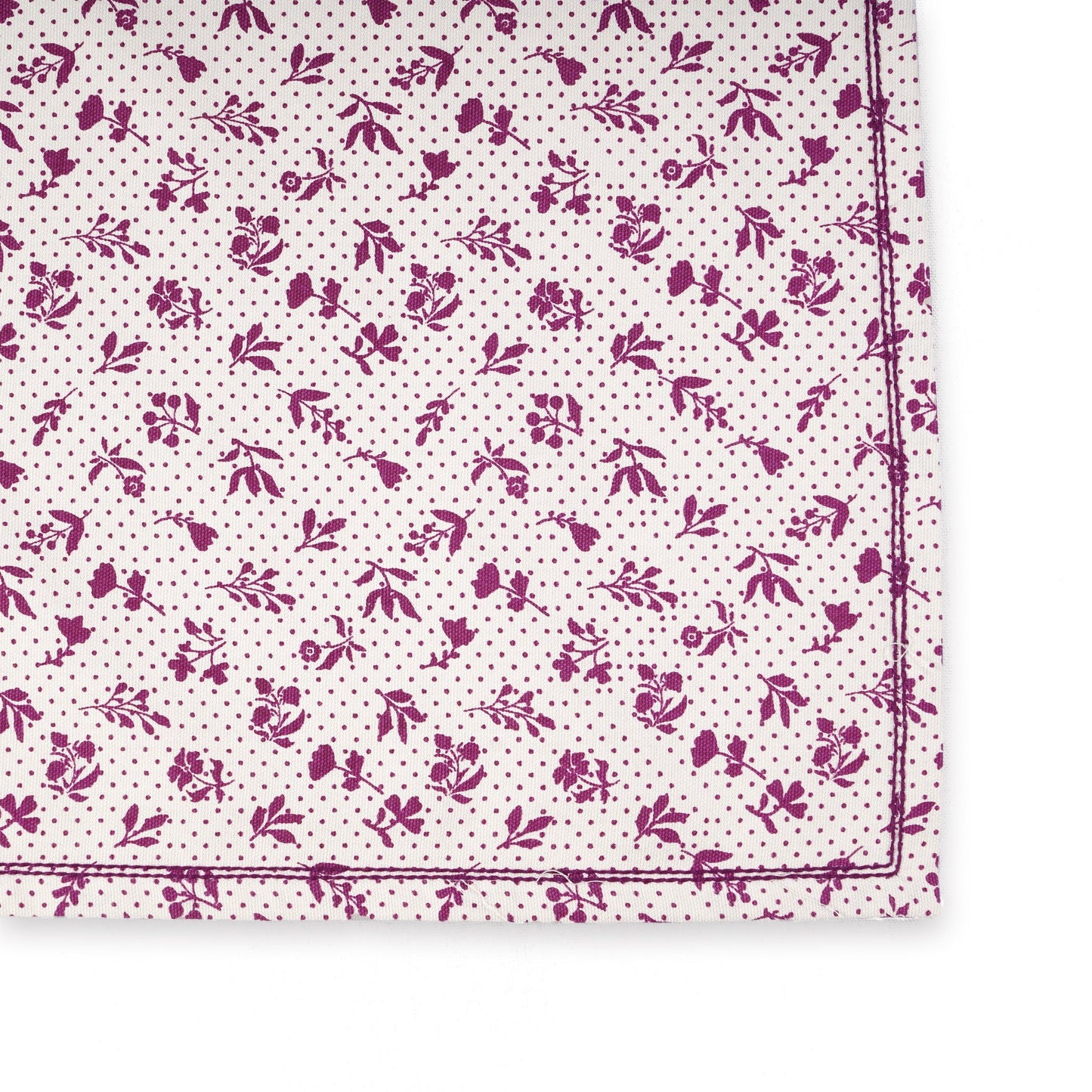 DOMINOTERIE PLUM cotton Table napkin, small floral print.