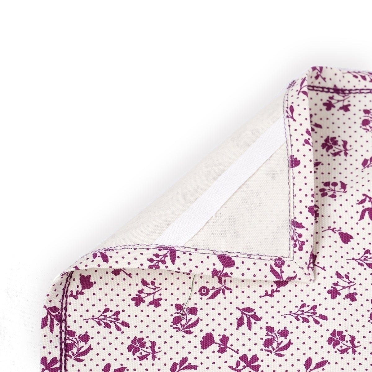 DOMINOTERIE Plum Printed Kitchen Towel, small floral pattern, 100% cotton, size 20"X28"