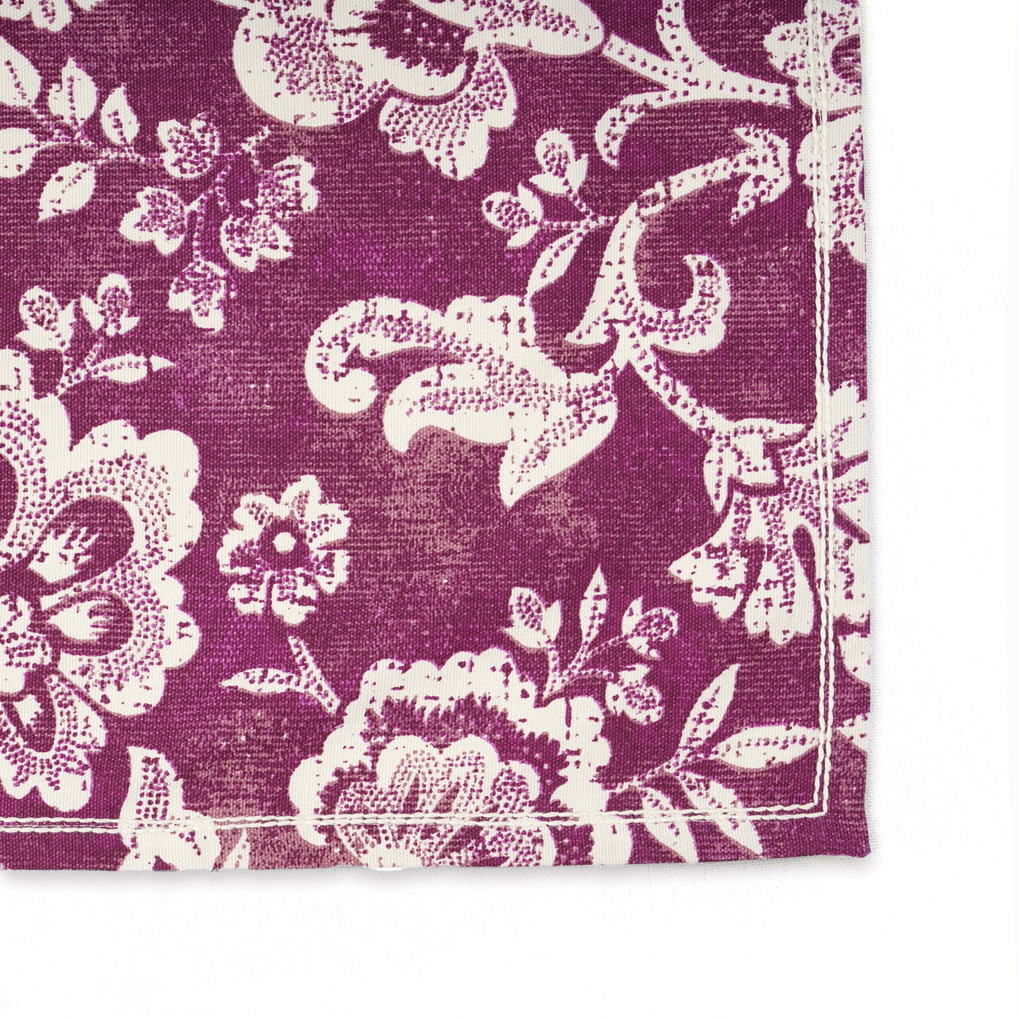 DOMINOTERIE PLUM cotton Table napkin, Bold floral print.
