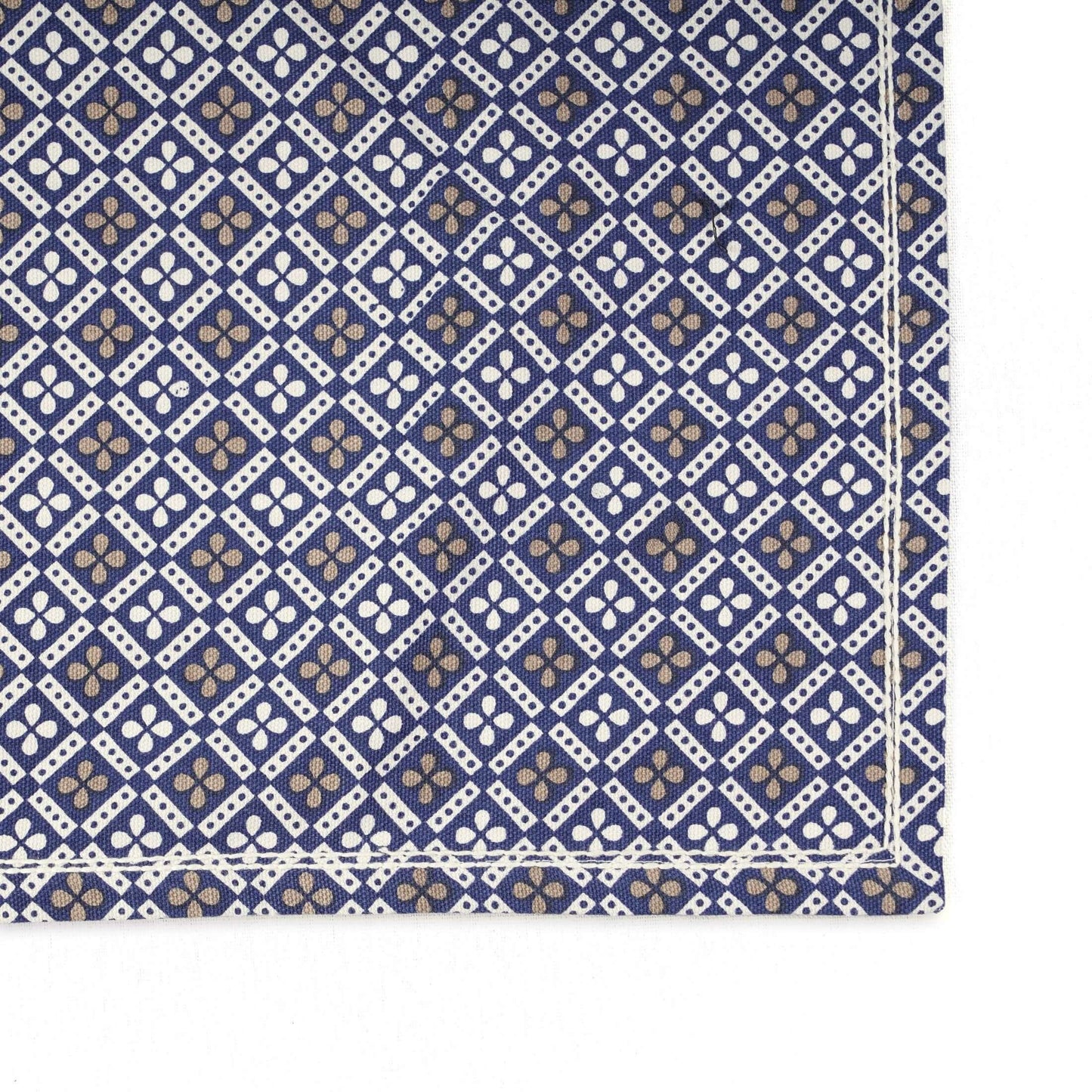 DOMINOTERIE BLUE cotton Table napkin, geometrical print.