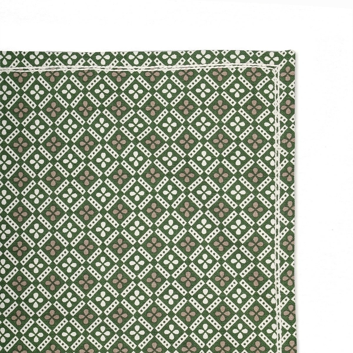Green Printed Kitchen Towel, geometrical pattern, 100% cotton, size 20"X28"