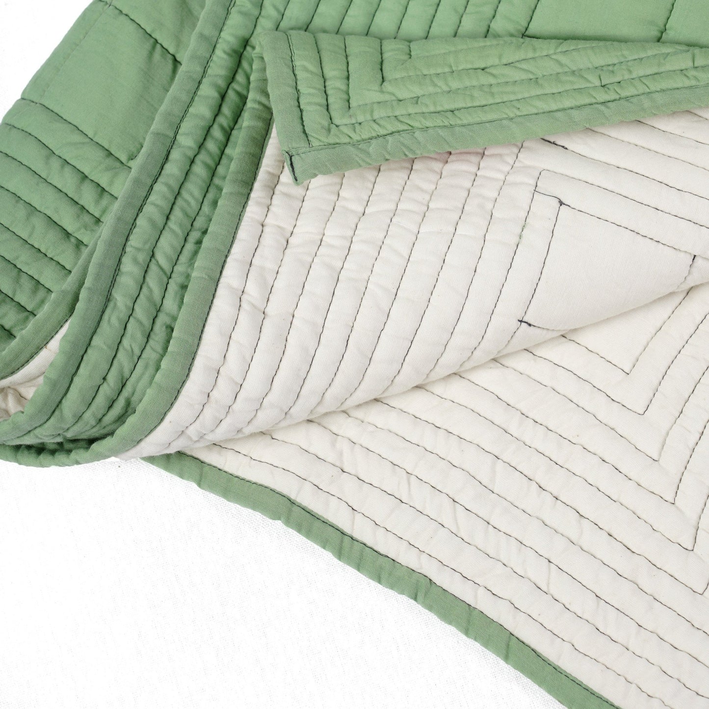 SAGE GREEN cotton Quilt bed set, Sizes available