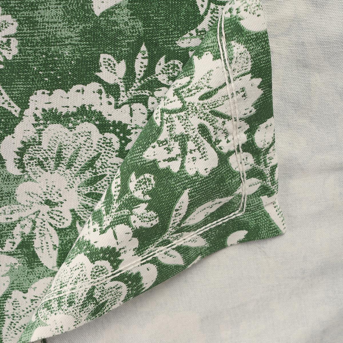 Green DOMINOTERIE bold floral print cotton table cover, sizes available
