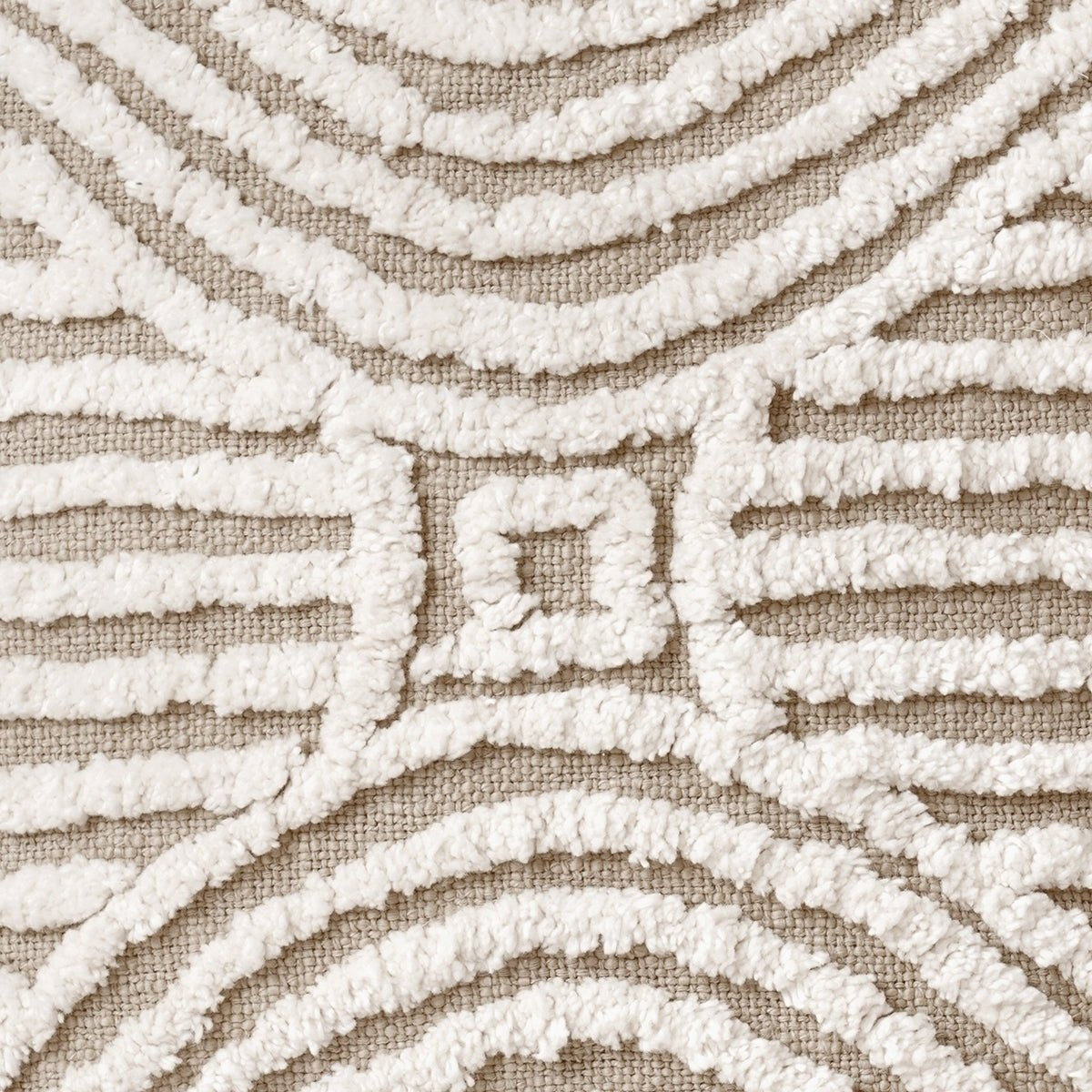 ZULU - Tufted off white & Beige Throw Pillow Cover, 18X18 inches - Zulu Collection