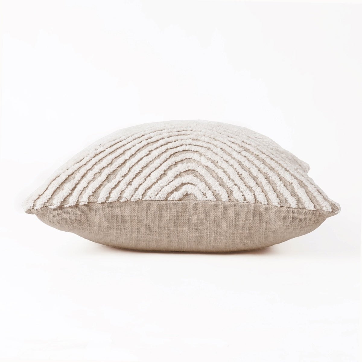 ZULU - Tufted off white & Beige Throw Pillow Cover, 18X18 inches - Zulu Collection