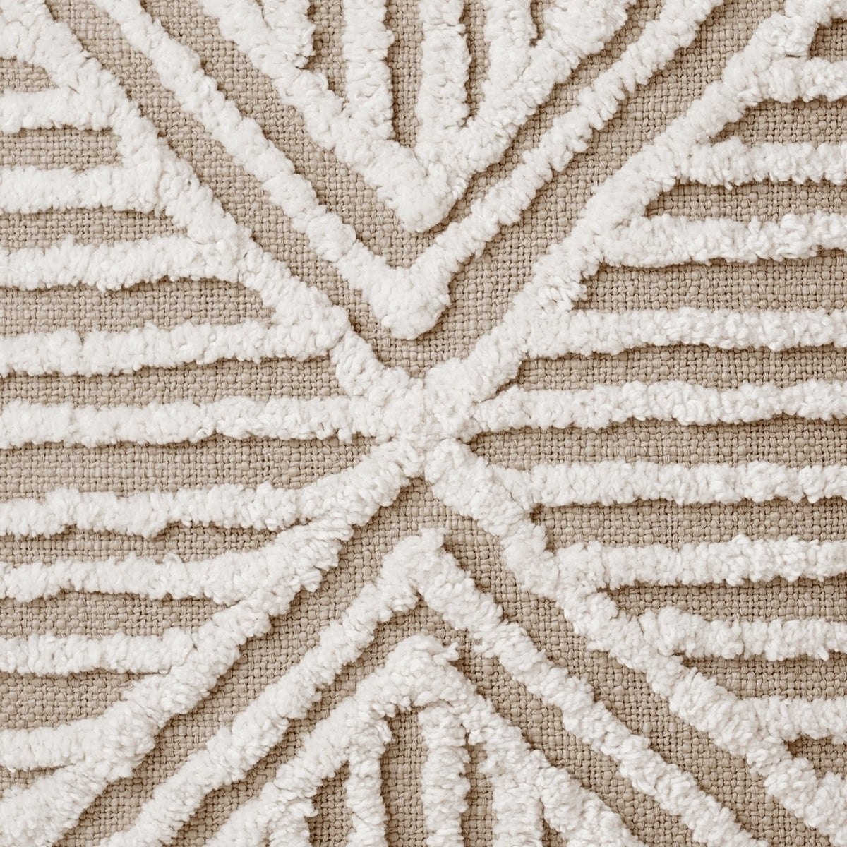 ZULU - Tufted off white & Beige Throw Pillow Cover, 18X18 inches - Zulu Collection