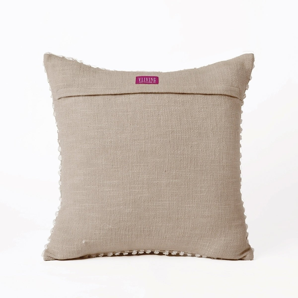 ZULU - Tufted off white & Beige Throw Pillow Cover, 18X18 inches - Zulu Collection