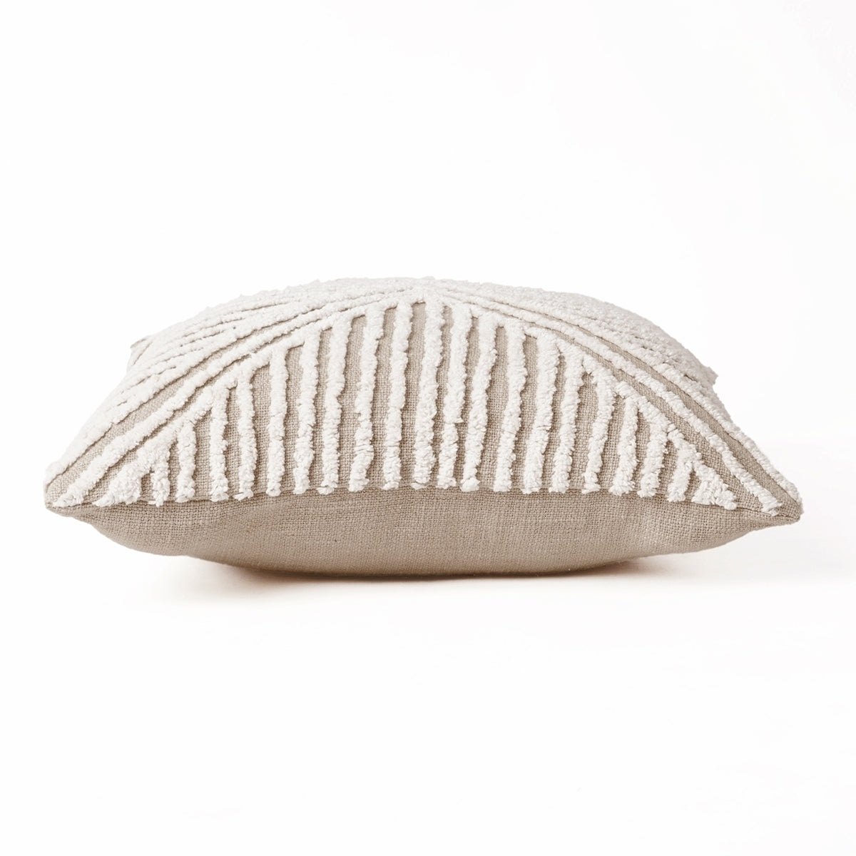 ZULU - Tufted off white & Beige Throw Pillow Cover, 18X18 inches - Zulu Collection