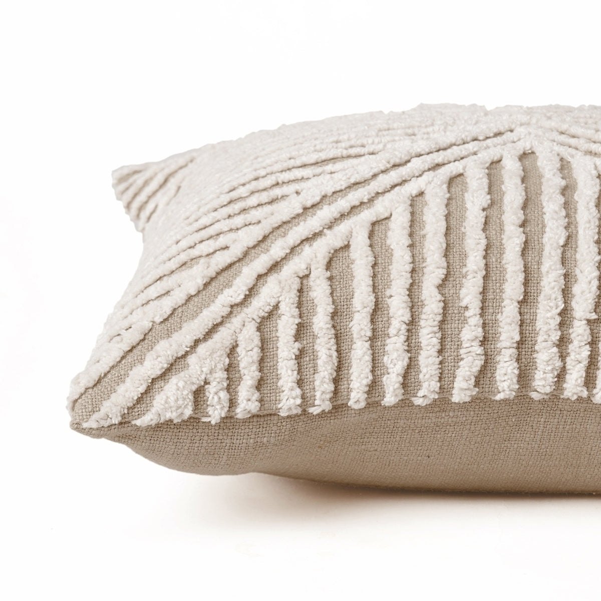 ZULU - Tufted off white & Beige Throw Pillow Cover, 18X18 inches - Zulu Collection