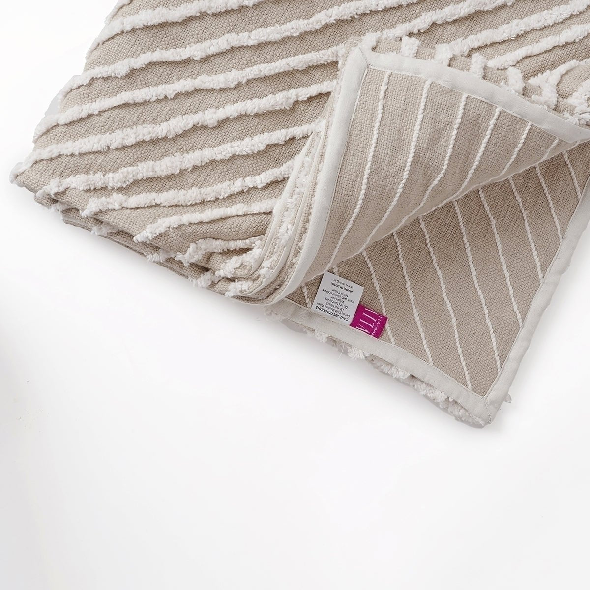 ZULU - Cotton tufted Throw blanket, couch throw, picnic blanket, 100% cotton, 50X60 inches