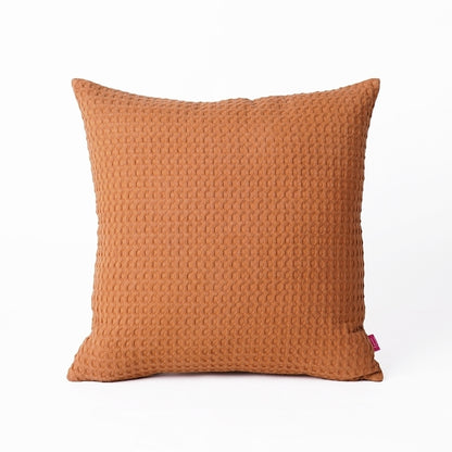 Burnt Sienna or Brown Waffle Reversible Cotton Pillow cover, sizes available