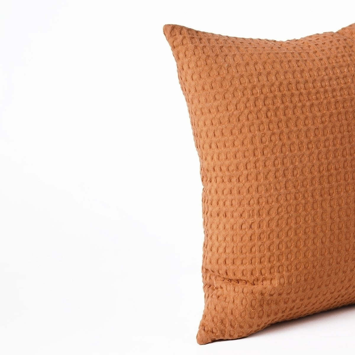 Burnt Sienna or Brown Waffle Reversible Cotton Pillow cover, sizes available