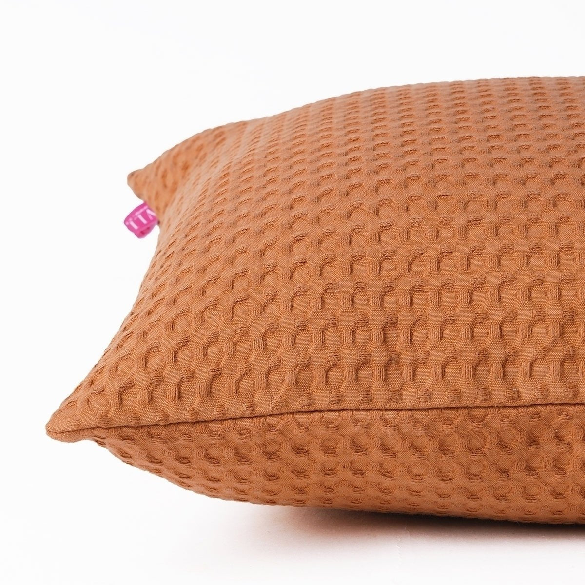 Burnt Sienna or Brown Waffle Reversible Cotton Pillow cover, sizes available