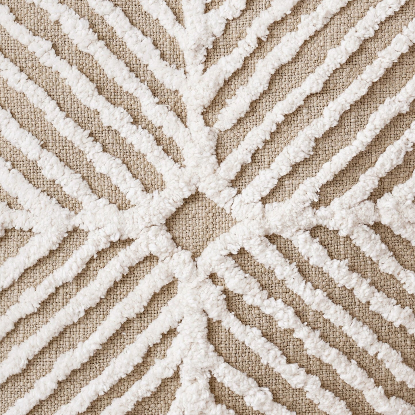 ZULU - Tufted off white and Beige Throw Pillow Cover, 18X18 inches - Zulu Collection
