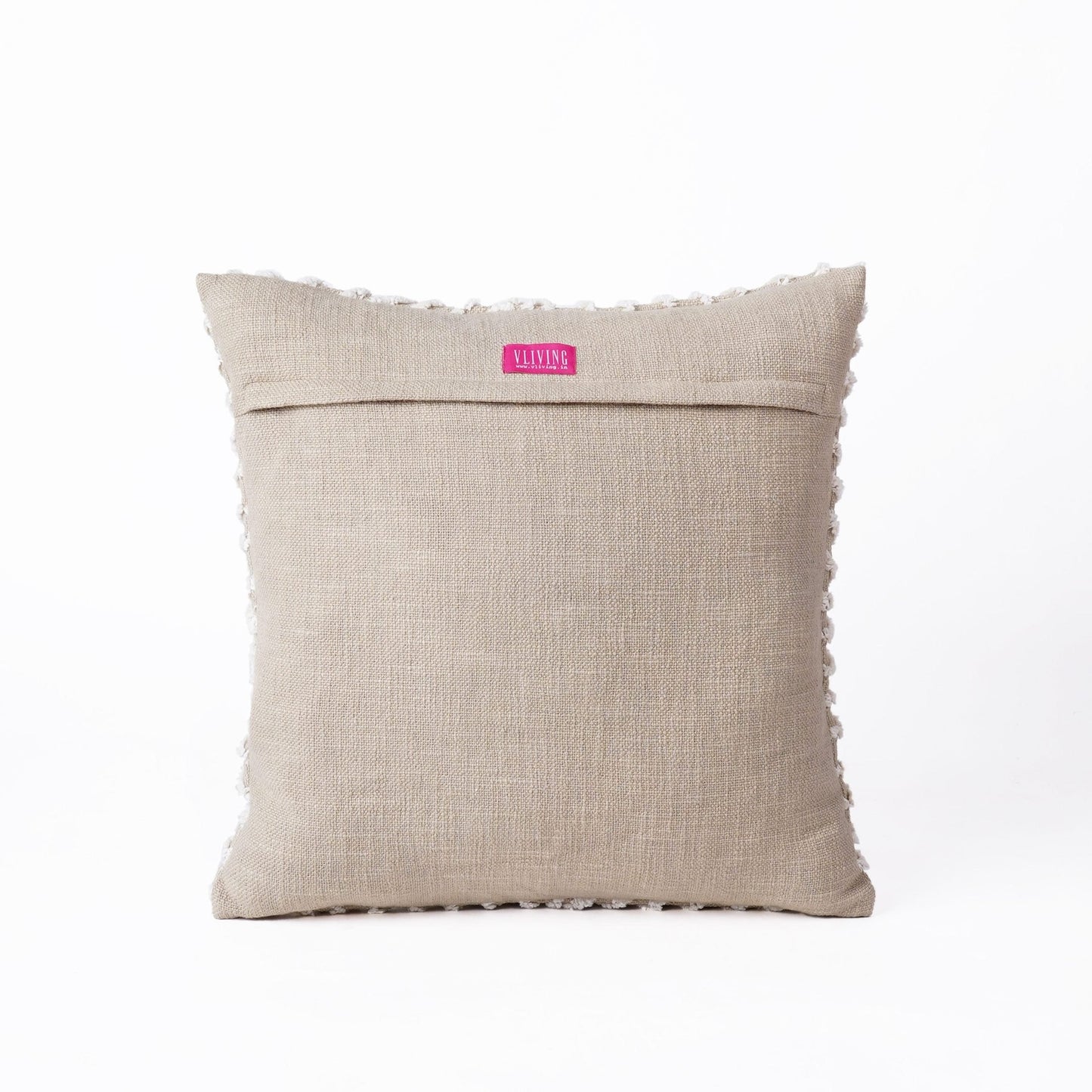 ZULU - Tufted off white and Beige Throw Pillow Cover, 18X18 inches - Zulu Collection