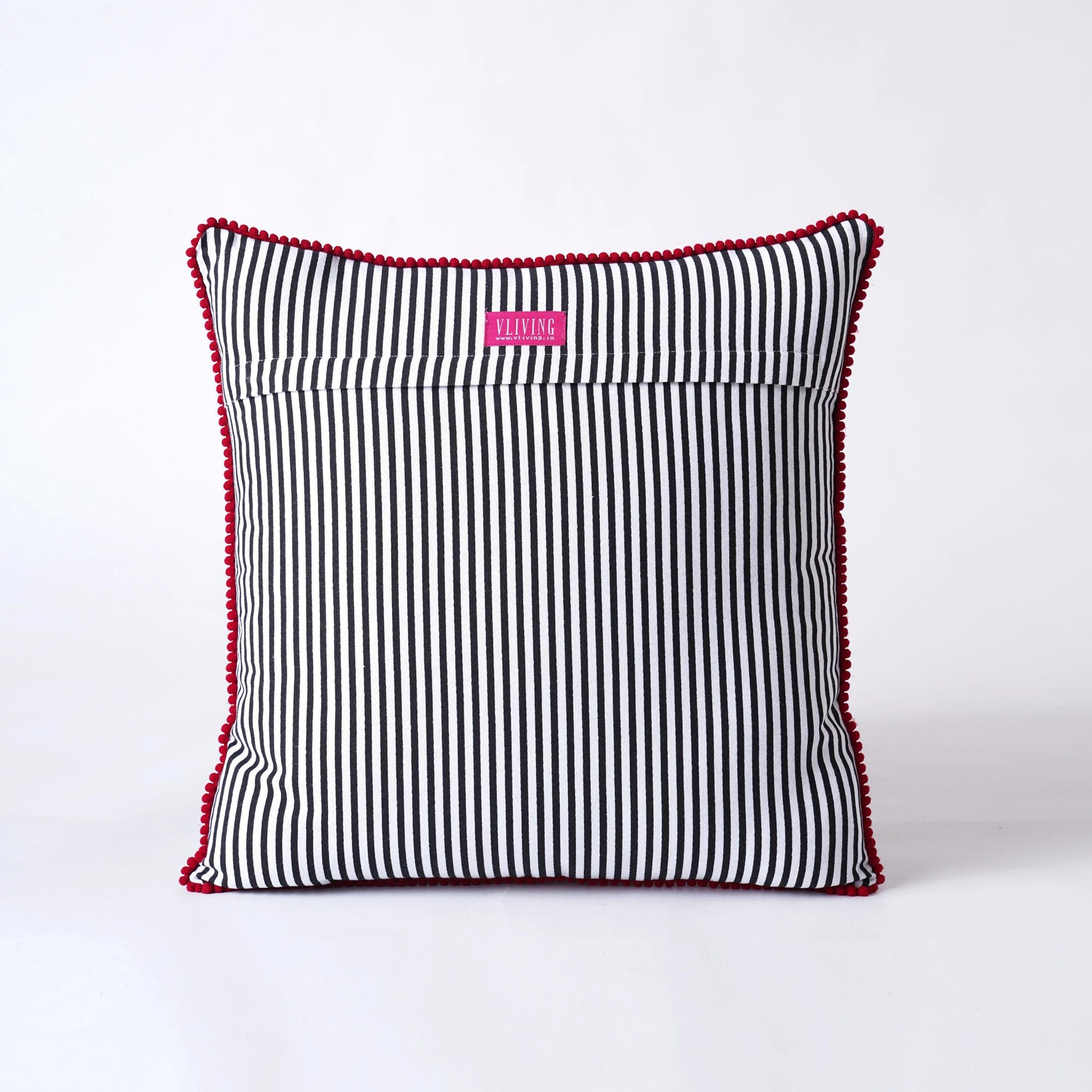 Christmas pillow cover, charcoal and red colour, embroidery, cotton pillow cover, sizes available