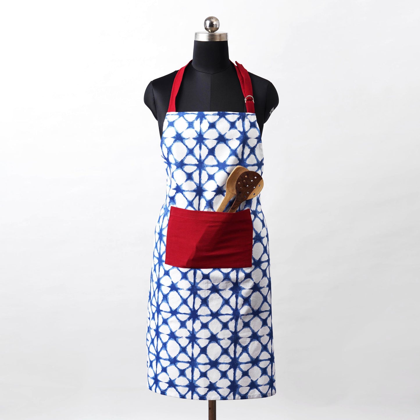 Apron, blue tie dye prism print, kitchen accessory, size 27"X 35"