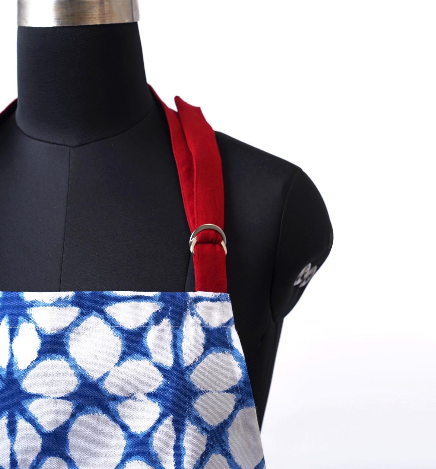 Apron, blue tie dye prism print, kitchen accessory, size 27"X 35"