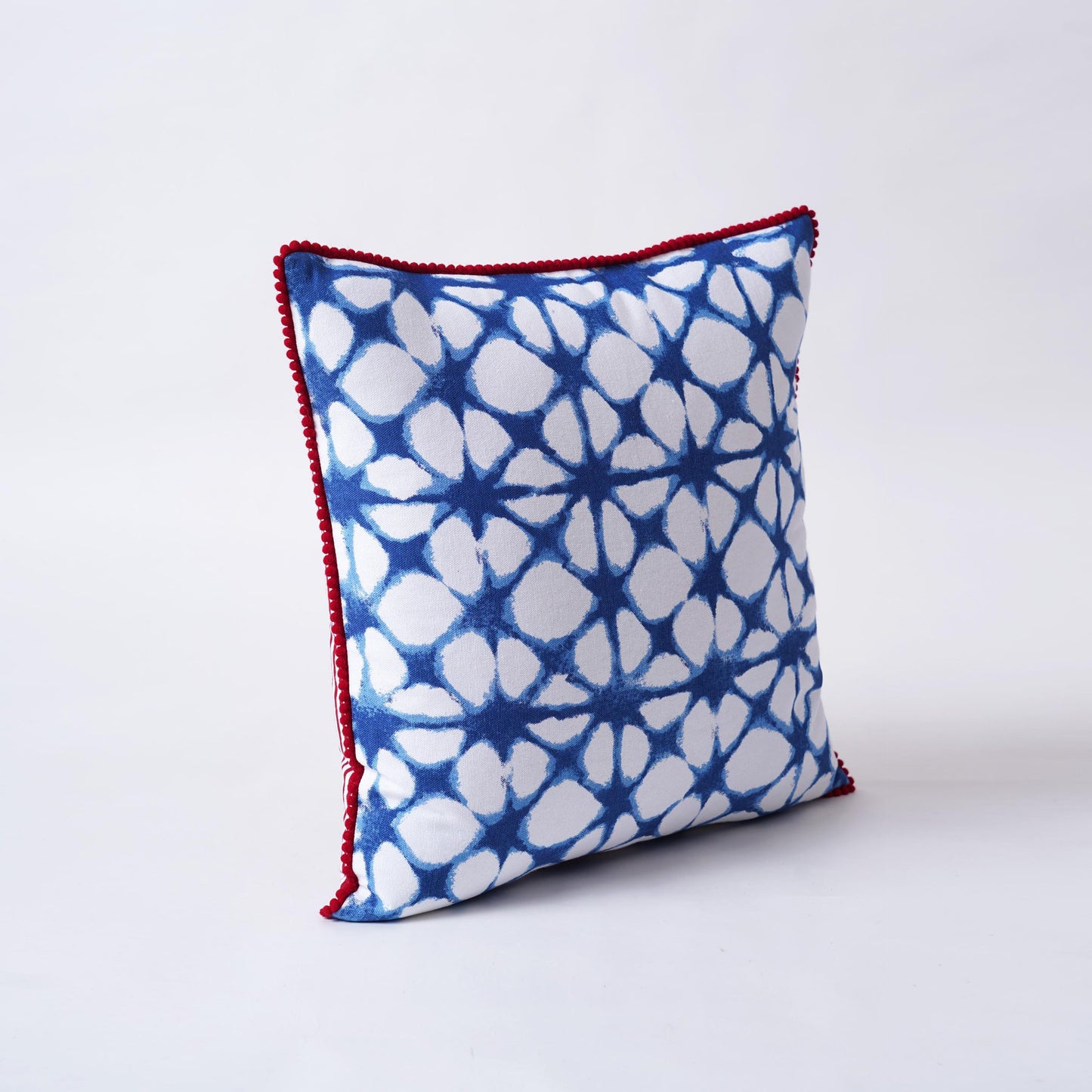 Pillow cover, Tie dye prism pattern, Blue and white, standard size 16X16 inches, other sizes available