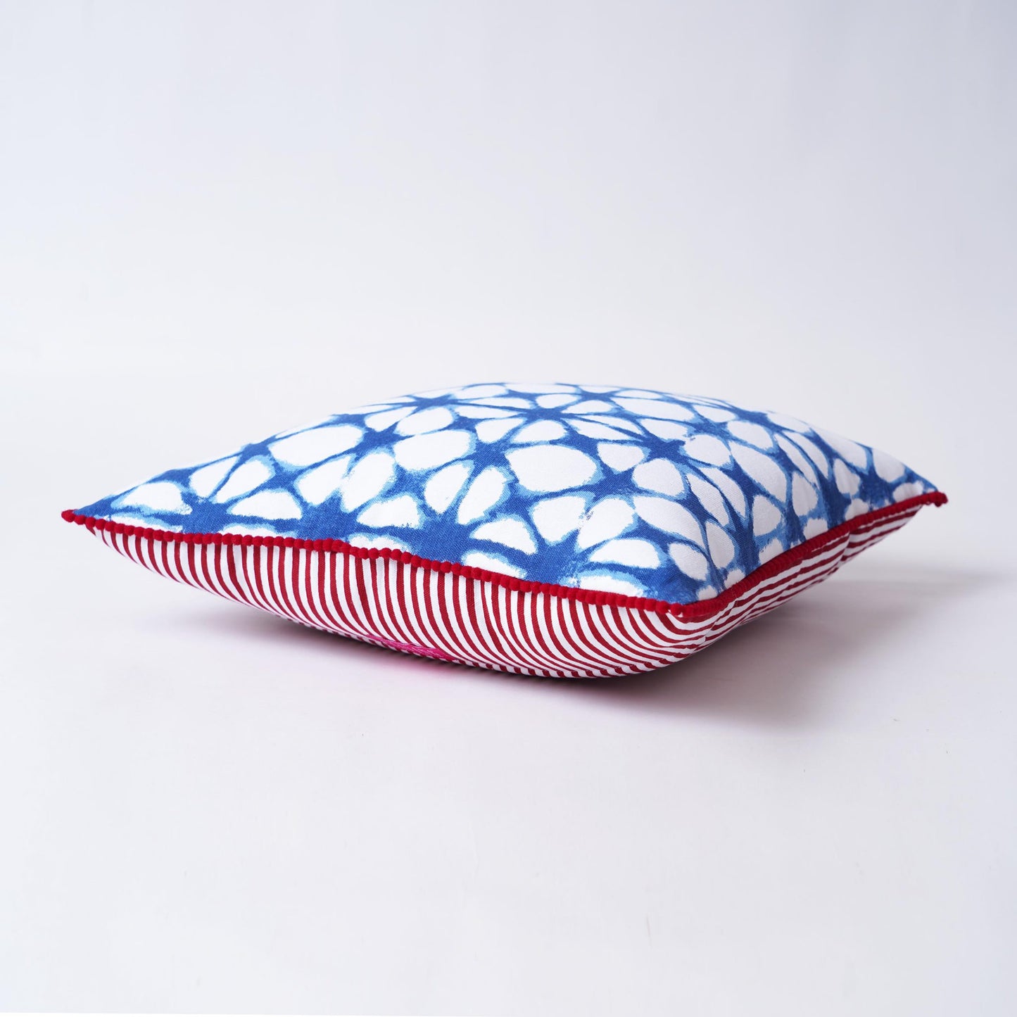 Pillow cover, Tie dye prism pattern, Blue and white, standard size 16X16 inches, other sizes available
