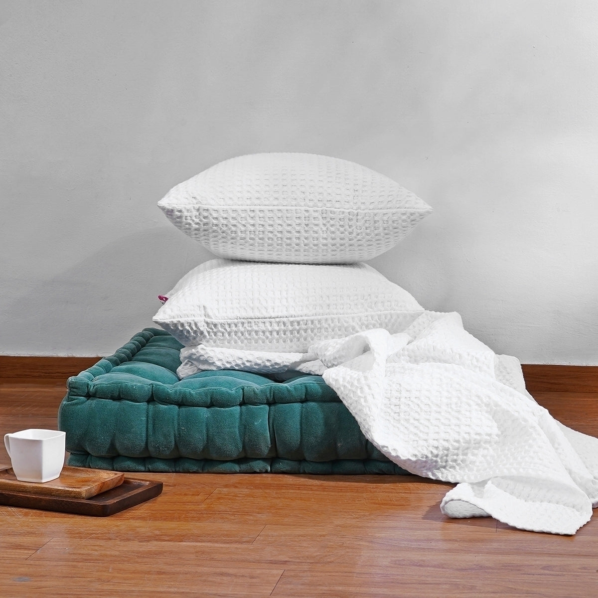 White waffle Throw blanket, 100% cotton, 50X60 inches