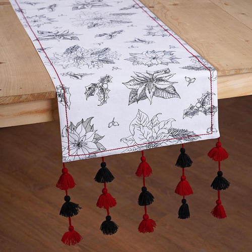 Christmas table runner, poinsettia print, cotton table runner, sizes available