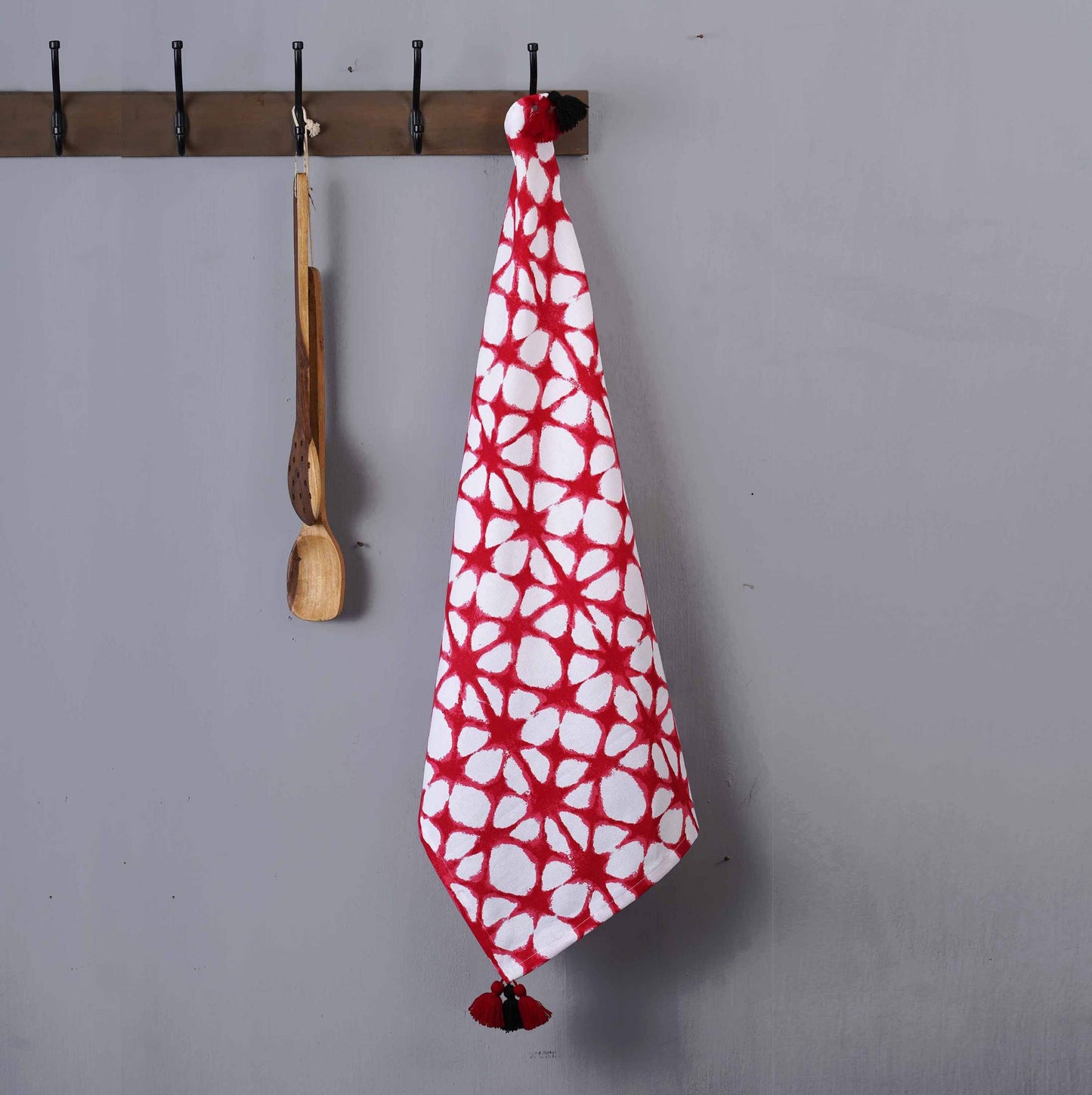 PRISM - Red Tie Dye Prism Pattern Kitchen Towel, geometrical pattern, 100% cotton, size 20"X28"