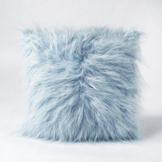 Faux Fur Blue Throw Pillow Cover, sizes available