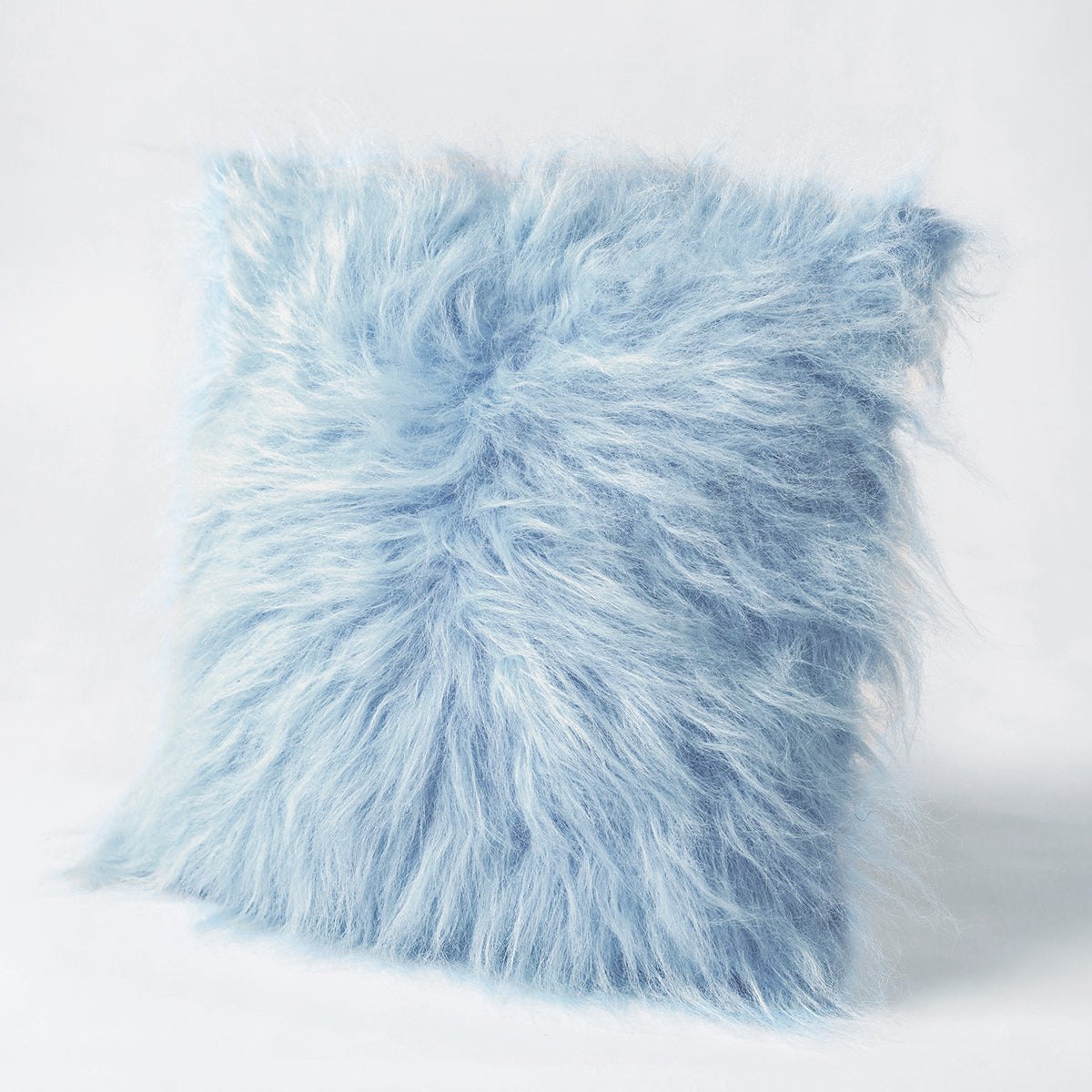 Faux Fur Blue Throw Pillow Cover, sizes available
