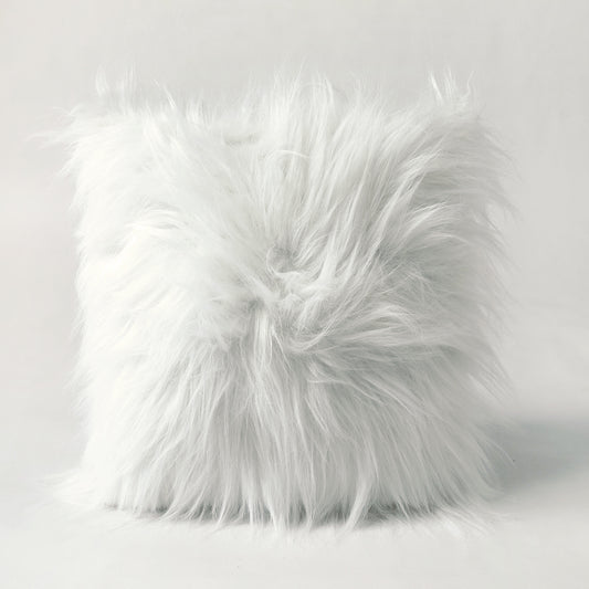 Faux Fur White Throw Pillow Cover, sizes available