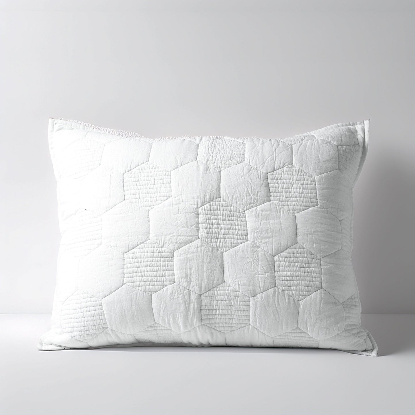 SHWET - White Hexagon Quilted pillow case, 100% cotton, Sizes available