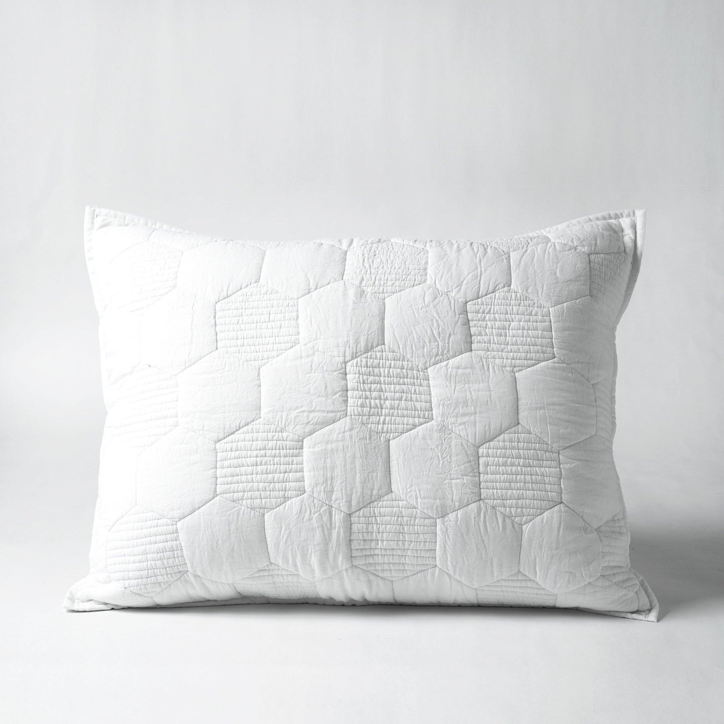 SHWET - White Hexagon Quilted bed set, 100% cotton, Sizes available