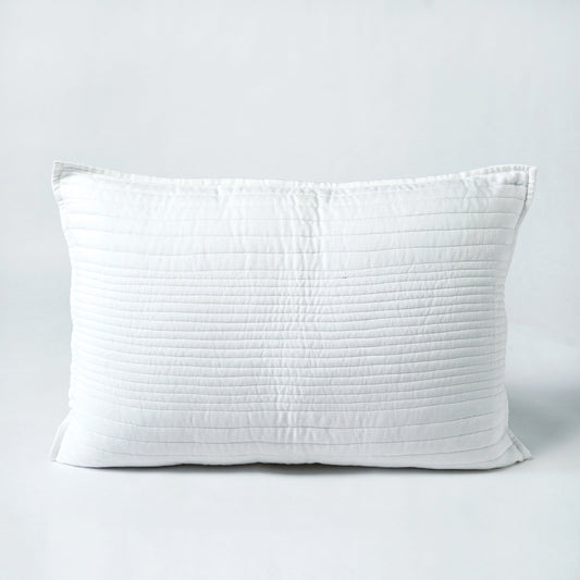 SHWET - White luxury 300TC cotton satin Quilted pillow cases, Sizes available