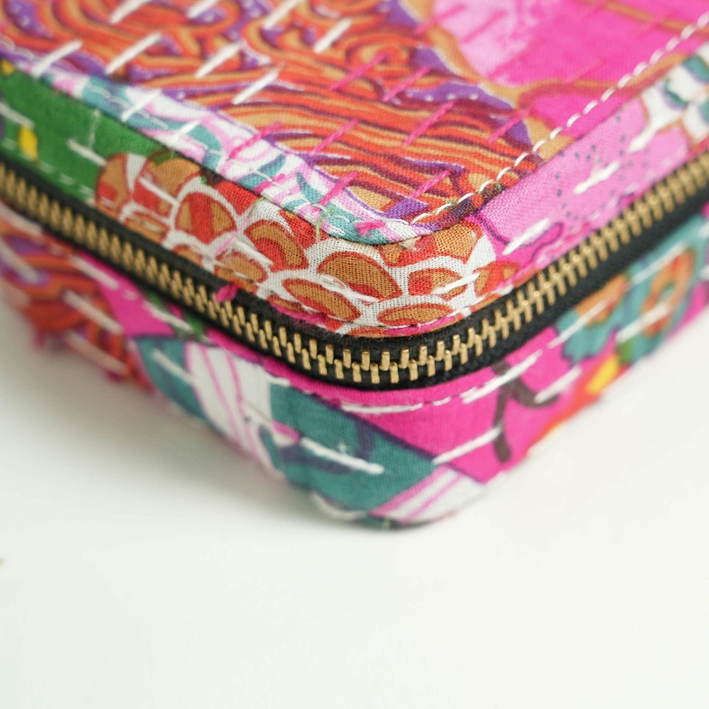 Kantha Hot Pink Rectangular Jewellery Box