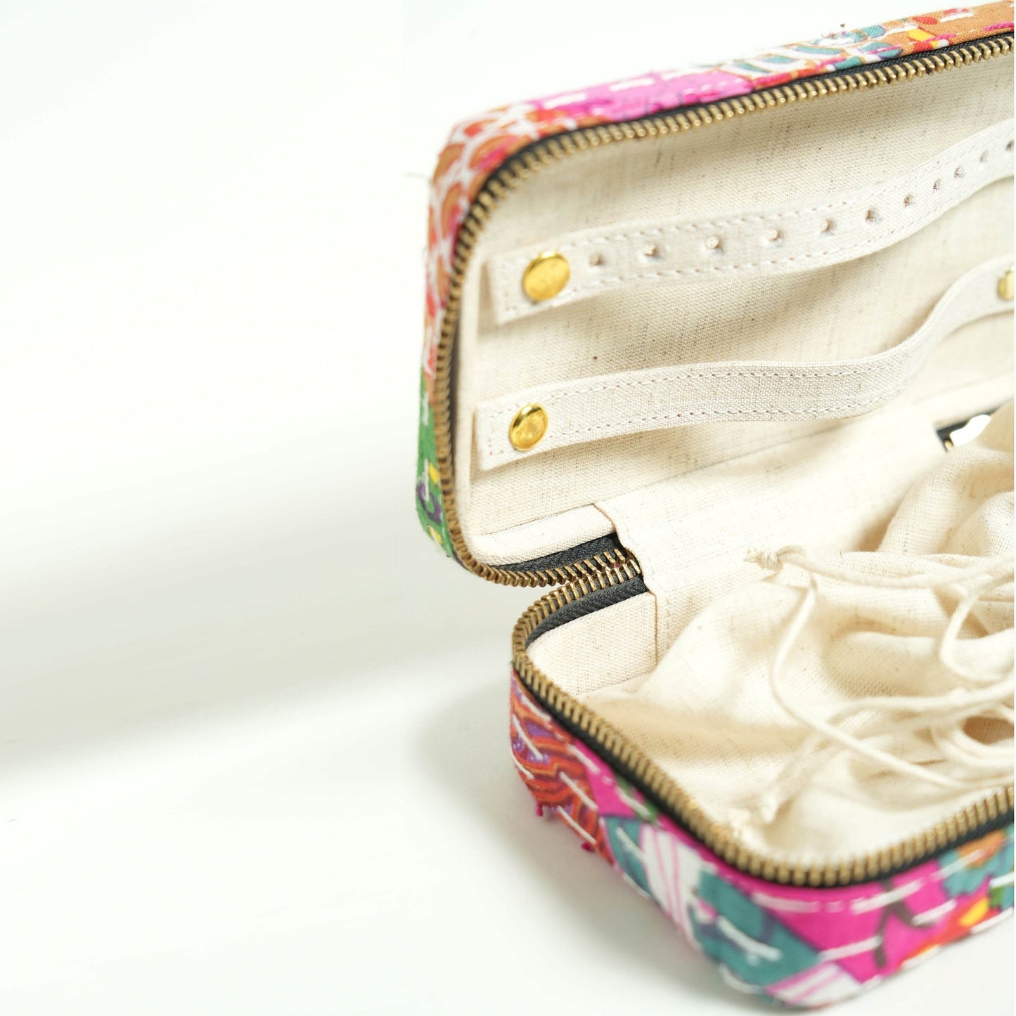 Kantha Hot Pink Rectangular Jewellery Box